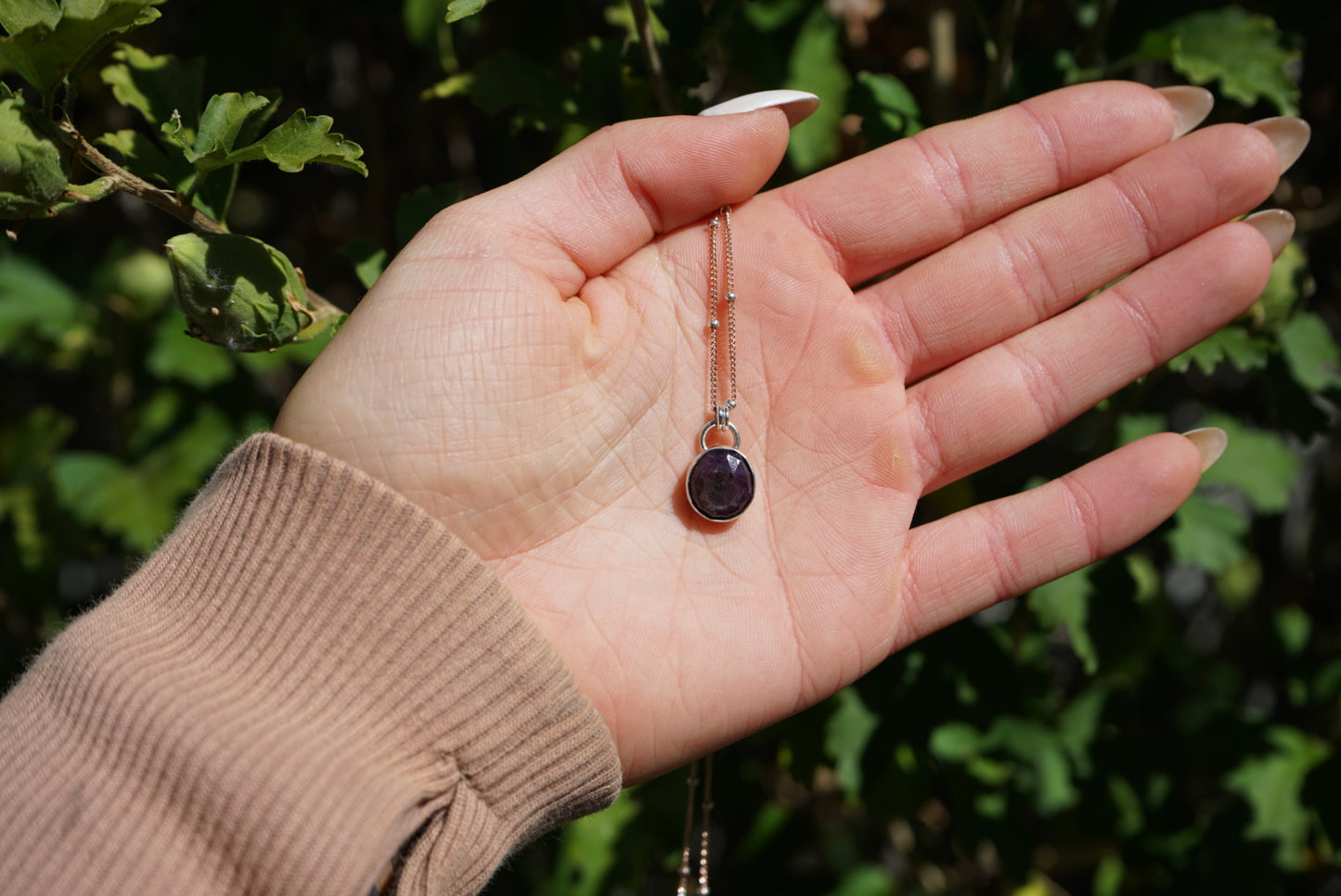 Rose Gold Sapphire Necklace