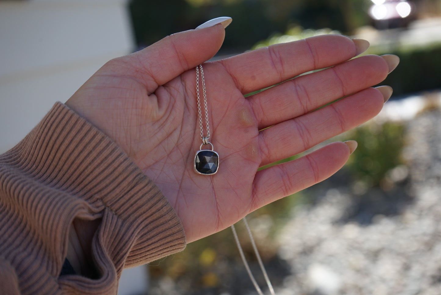 Silver Sheen Obsidian Necklace