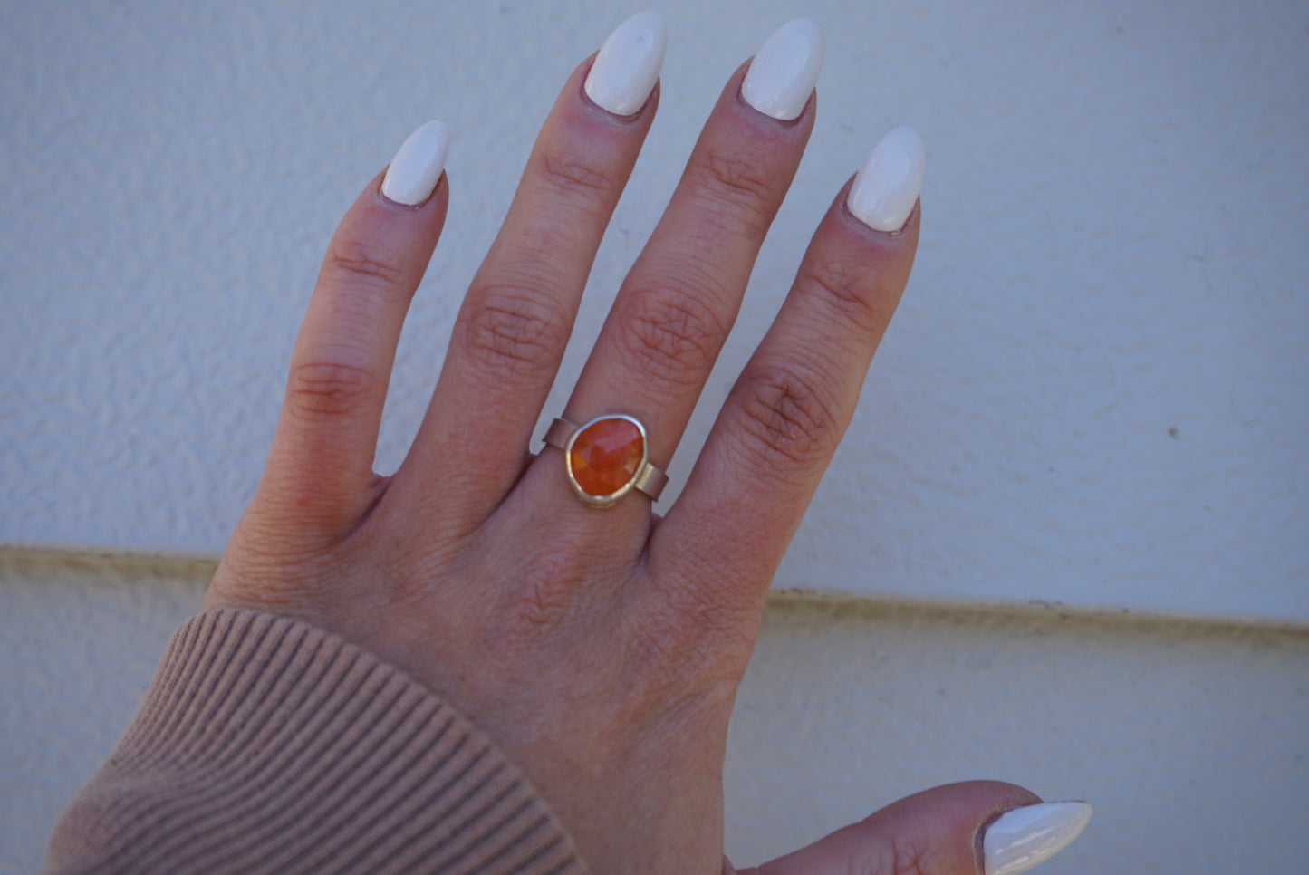 Carnelian Agate Ring (size 5.5)