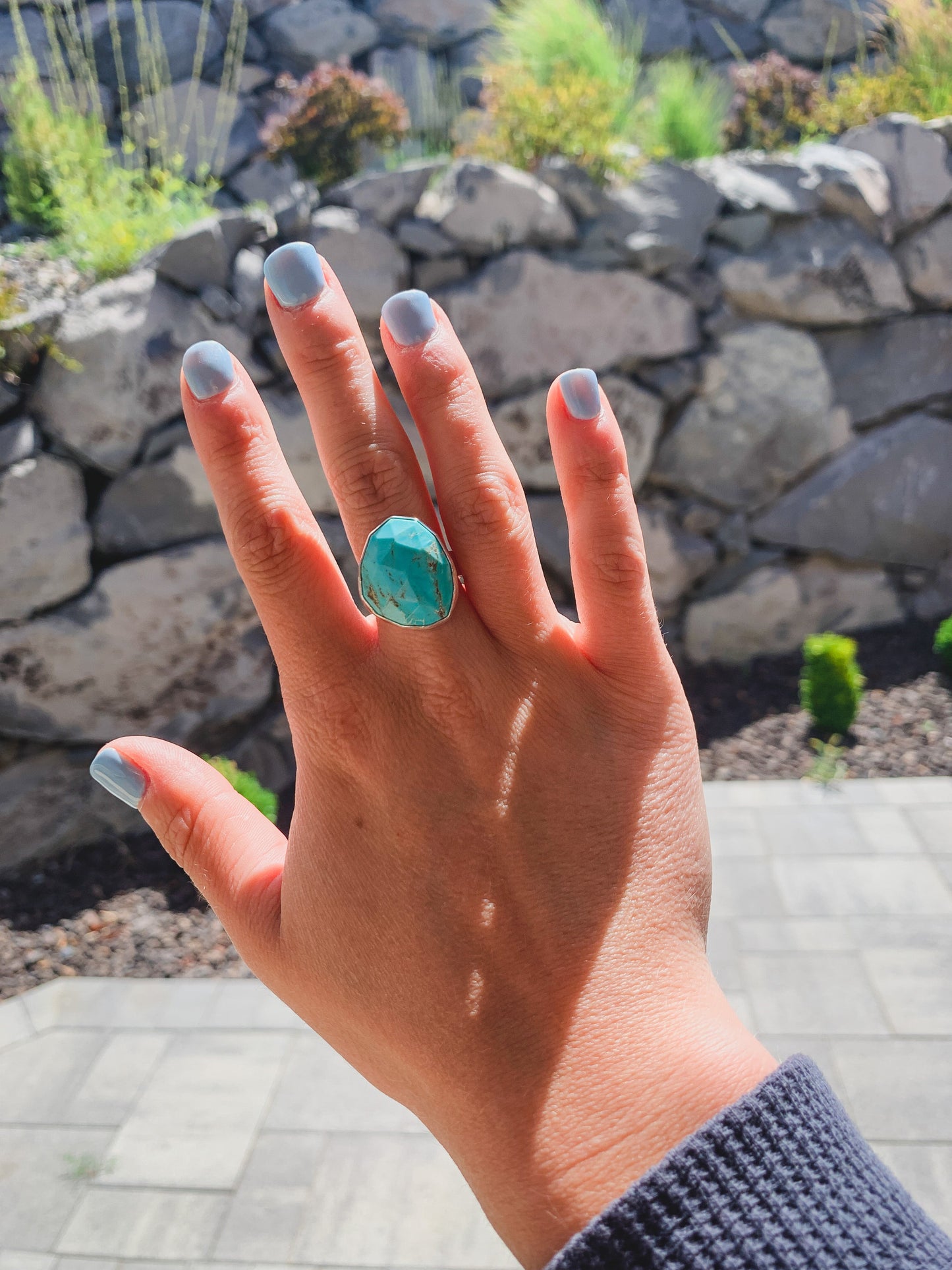 Kingman Turquoise Statement Ring (size 7)