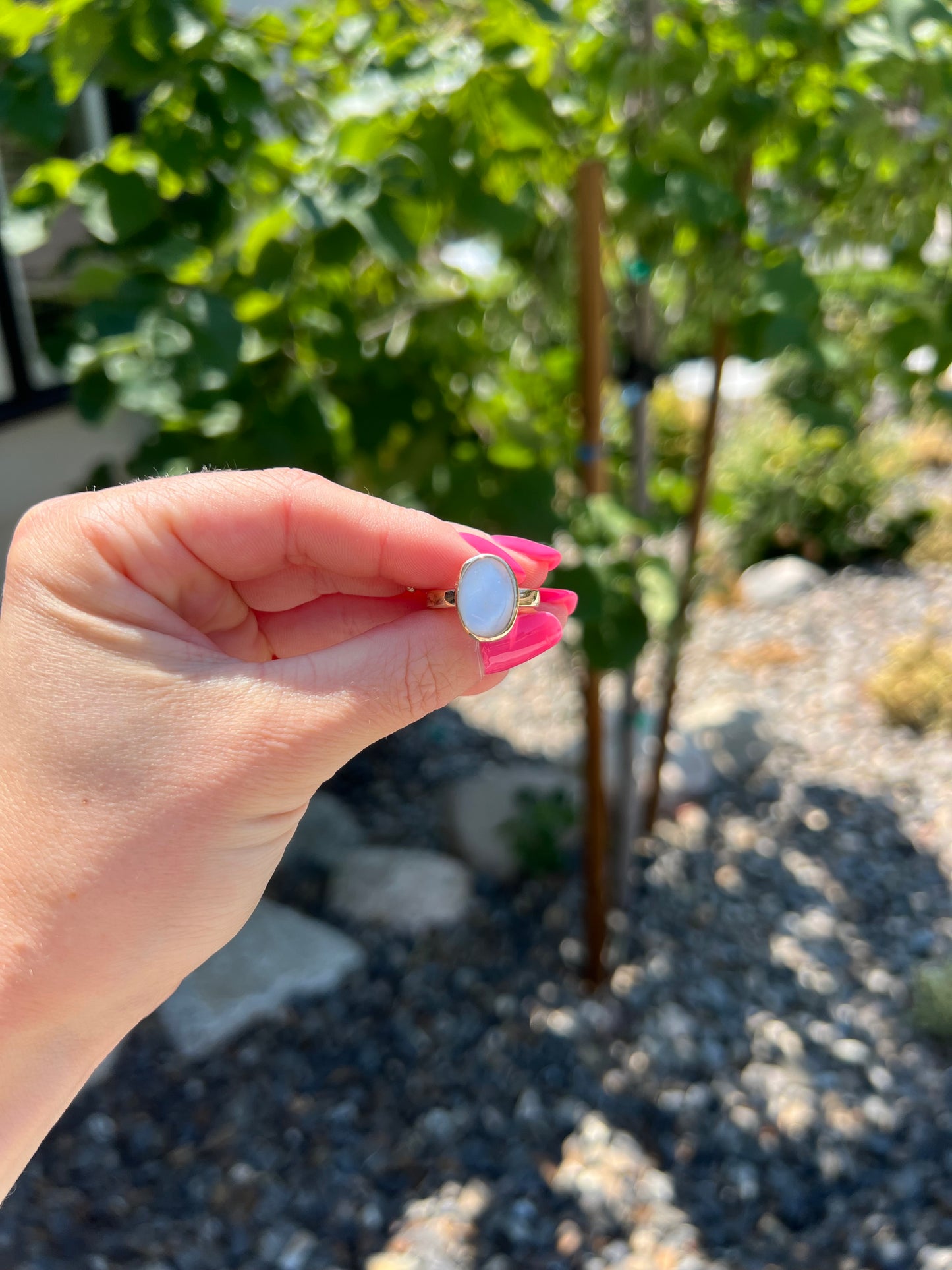 14k Gold Mother of Pearl Ring