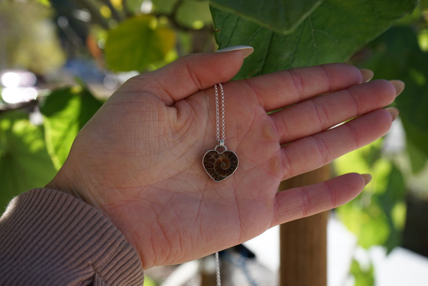 Ammonite Heart Necklace
