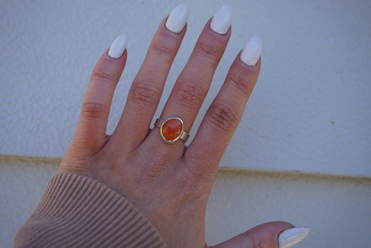 Carnelian Agate Ring (size 5.5)