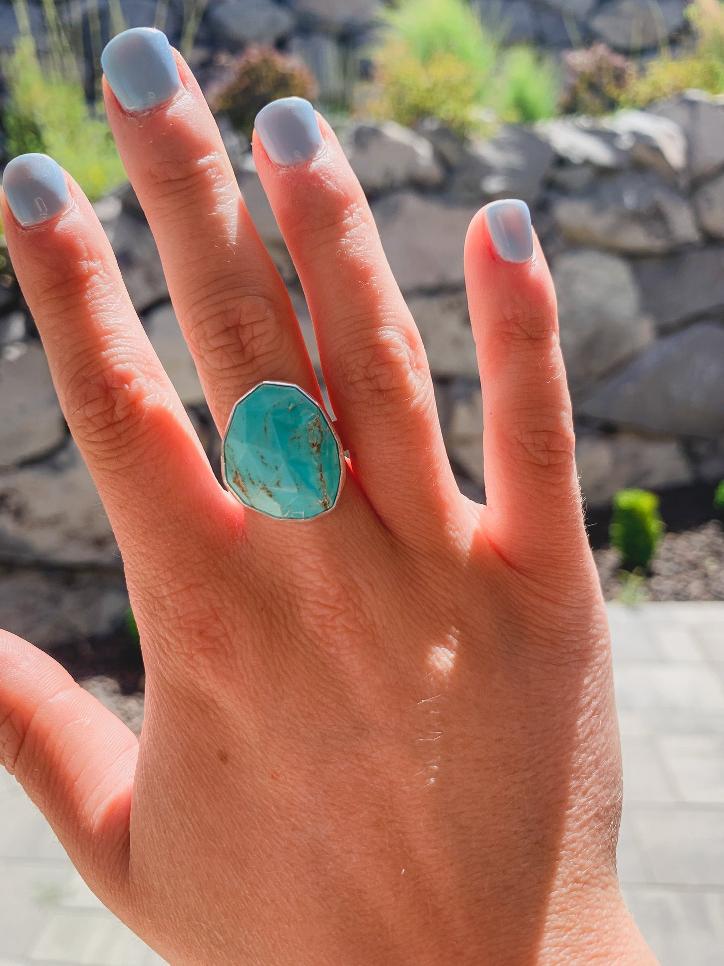 Kingman Turquoise Statement Ring (size 7)