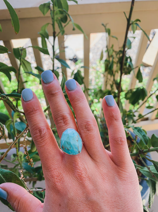 Kingman Turquoise Statement Ring (size 7)